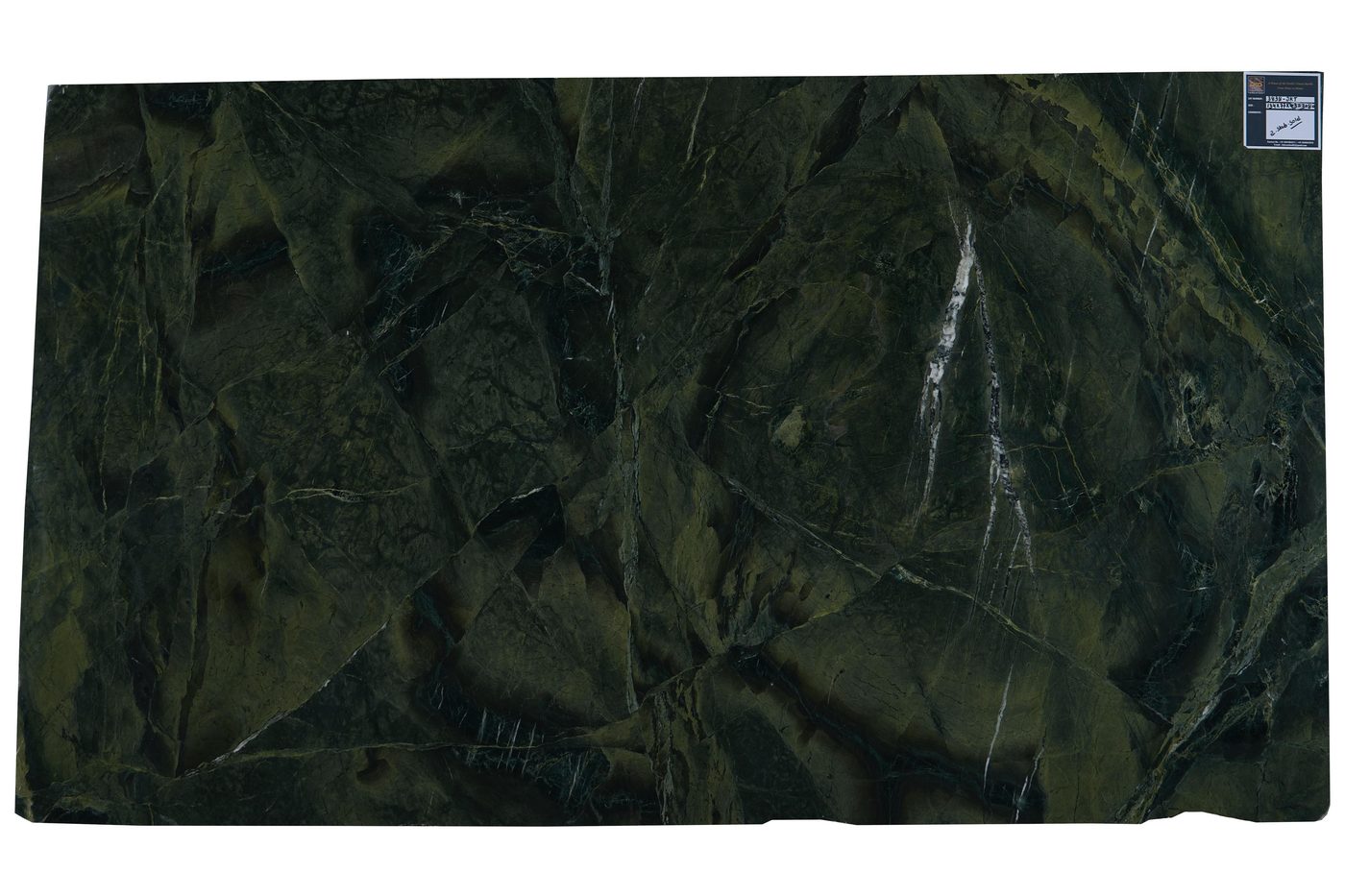 Deep green marble slab