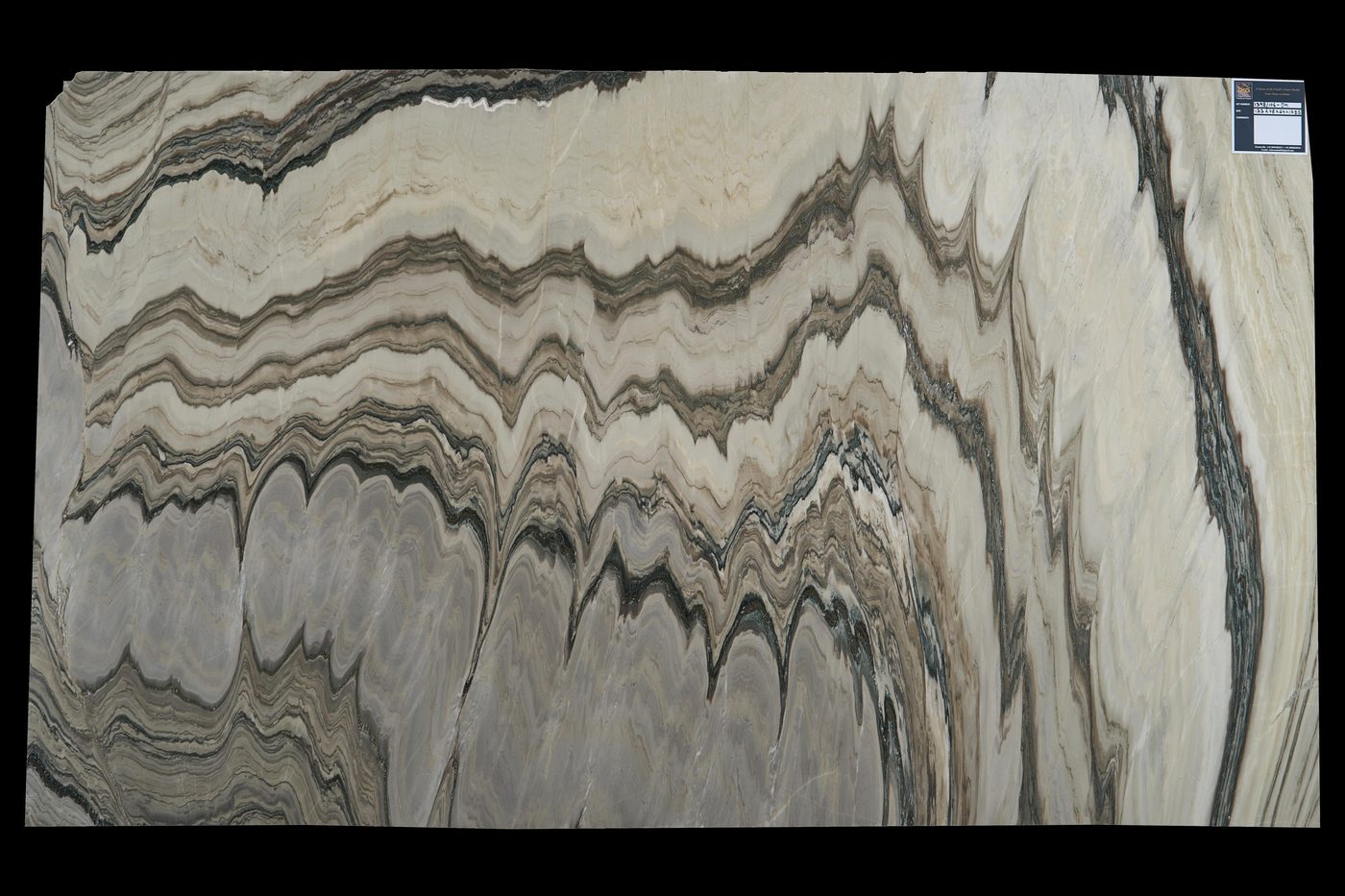 Beige and grey layered onyx-style slab