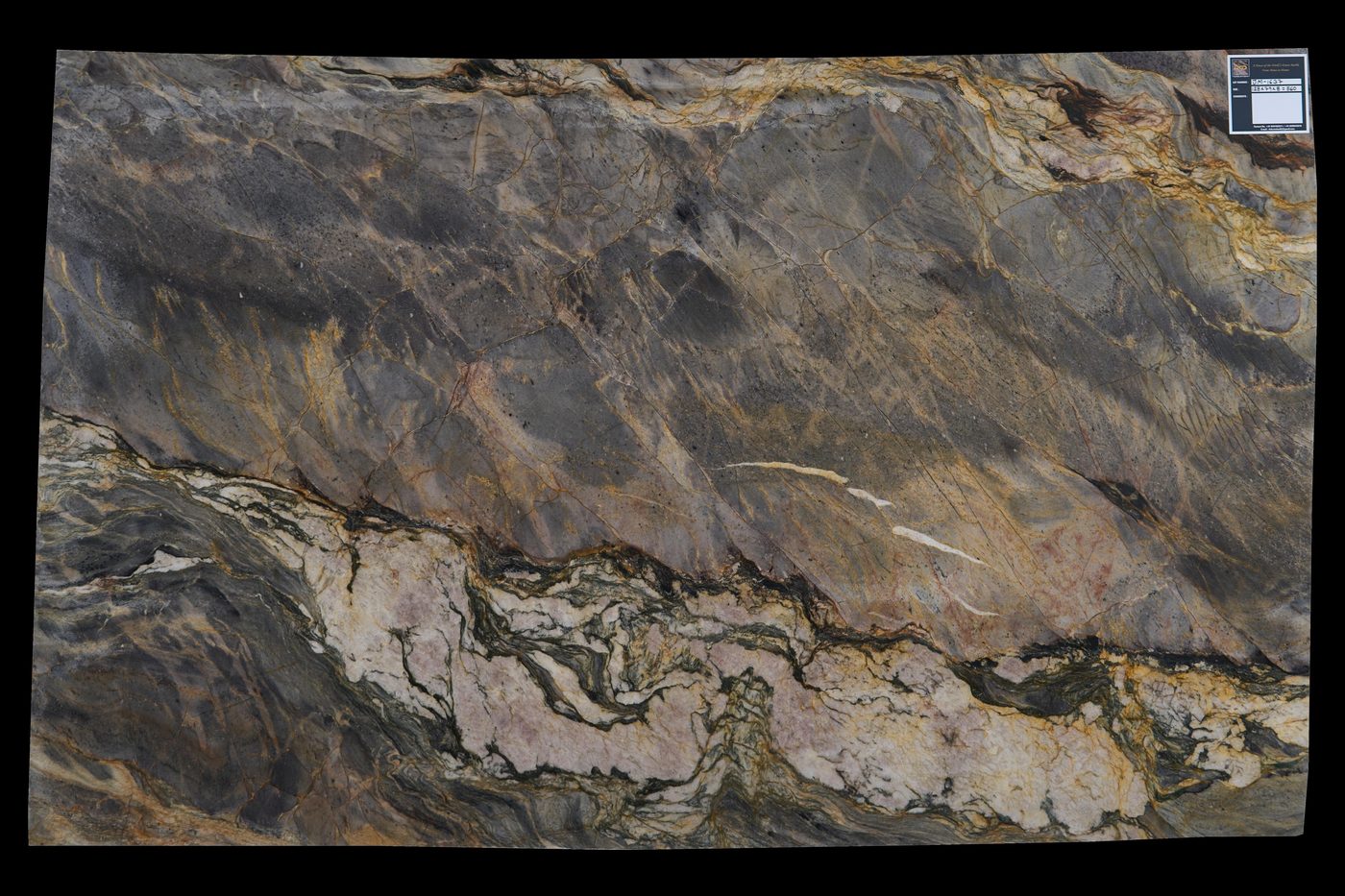 Beige and gold marble slab
