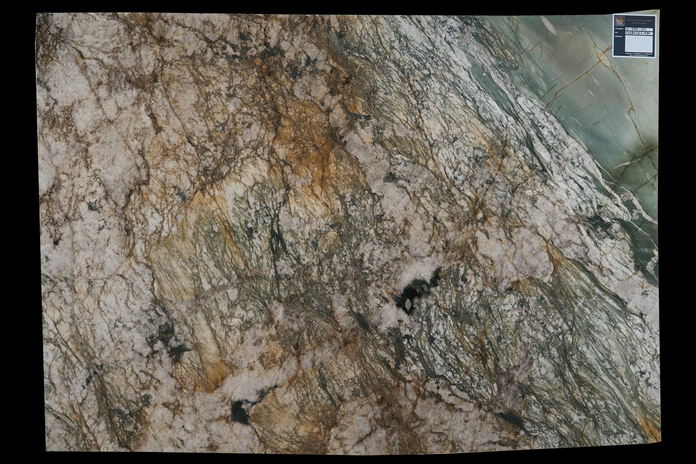 Granite slab, dark brown and black speckled