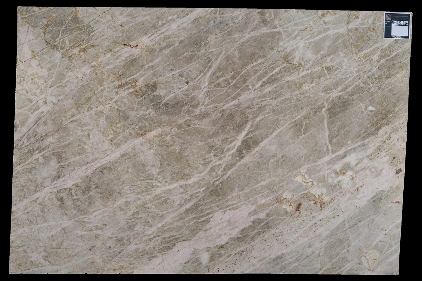 Granite slab, beige grey diagonal veining